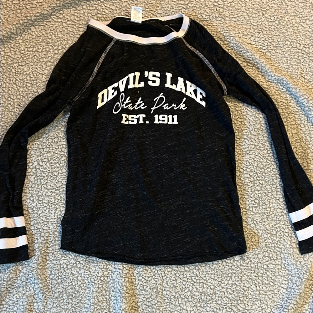 Devil's Lake State Park Kids Black Long Sleeve Shirt